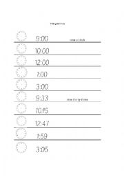 English Worksheet: Telling Time Lesson, Vocab, and HW