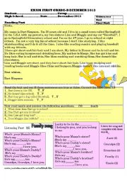 English Worksheet: Test First Grade