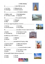 English Worksheet: A little History