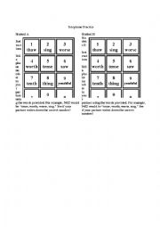 English Worksheet: th/s/Ɵ Class Activity Telephone Game