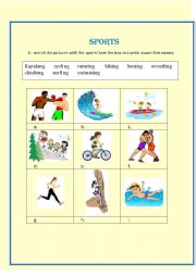 English Worksheet: sports