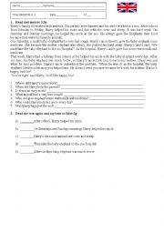 English Worksheet: Reading Exam. Level Flyers