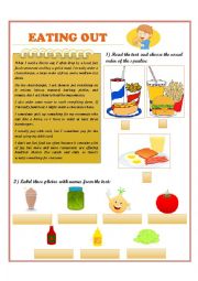 English Worksheet: eating out