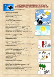 English Worksheet: Somewhere Over the Rainbow/What a wonderful world