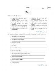 Present Tense Simple & Continuous - Test (KEY INCLUDED)