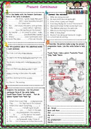 Present Continuous Revision 