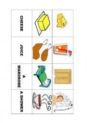 English Worksheet: memory game 