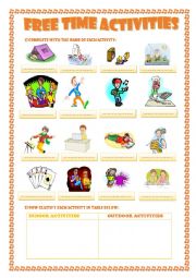 English Worksheet: free time activities