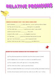 English Worksheet: Relative pronouns