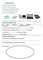 English Worksheet: means of communications