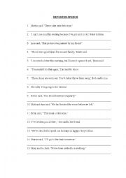 English Worksheet: Reported Speech