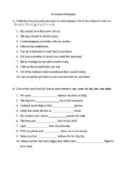 English Worksheet: Possessive Pronouns