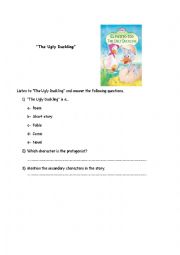 English Worksheet: The Ugly Duckling