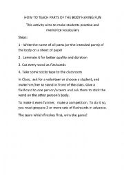 English Worksheet: Body Parts