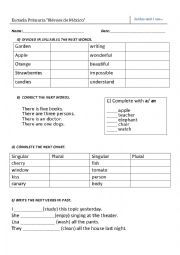 English Worksheet: EXAM 5TH GRADE (PRIMARY SCHOOL) UNIT 3