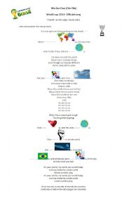 English Worksheet: We are one. World cup 2014- Official song