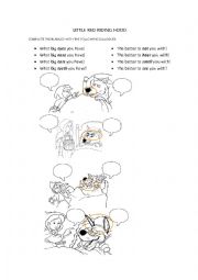 English Worksheet: Little Red Riding Hood and the Wolf