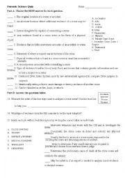 English Worksheet: forensic science 