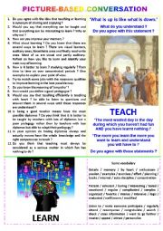 English Worksheet: Picture-based conversation : topic 48 - teach vs learn