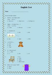 English Worksheet: English Test