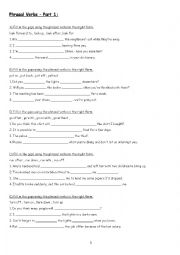 English Worksheet: Phrasal Verbs - Part 1