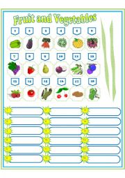 English Worksheet: Fruit and Vegetables