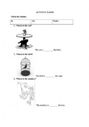English Worksheet: prepositions