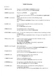 English Worksheet: Verbal Collocations