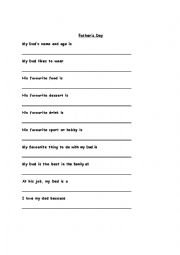 English Worksheet: Fathers Day 