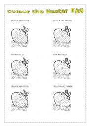 English Worksheet: Colour the Easter Egg