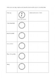 English Worksheet: daily routine worksheet
