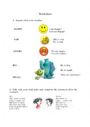 English Worksheet: Adjectives