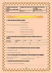 English Worksheet: Mid term test N3_ 8th forms