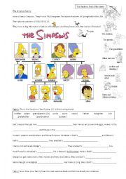 English Worksheet: The Simpsons family