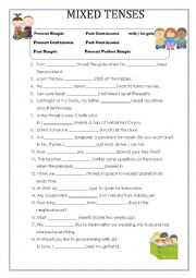 English Worksheet: Mixed Tenses