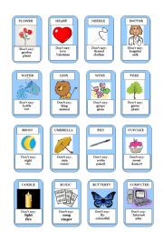 English Worksheet: Taboo!! Great vocabulary game part2