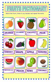 English Worksheet: fruit vocabulary