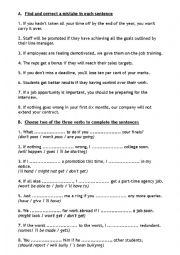Conditionals worksheet (2 exercises w/ answers)
