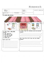 English Worksheet: money and shopping