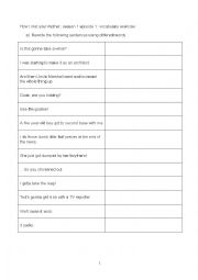 English Worksheet: How I met your mother first episode