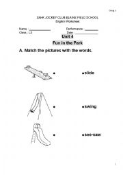 English Worksheet: Playground