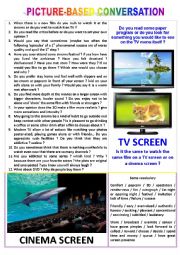 Picture-based conversation : topic 51 - TV screen vs cinema screen