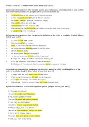 English Worksheet: Final Exam 4 ESO ENGLISH ALIVE