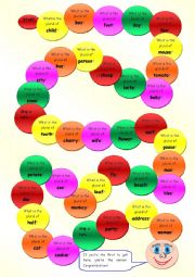 English Worksheet: Boardgame to practice the plural of nouns