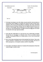 English Worksheet: mid term test 2