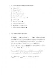 English Worksheet: Present and Past Simple Activities