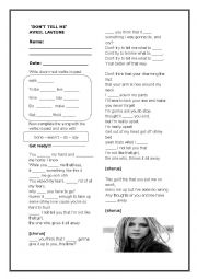 English Worksheet: simple past song  