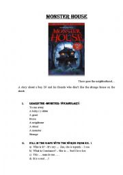 English Worksheet: Monster House