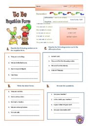 English Worksheet: verb to be 