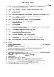 English Worksheet: Common American abbreviations